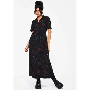Disturbia NWOT Black Floral Print Maxi Dress